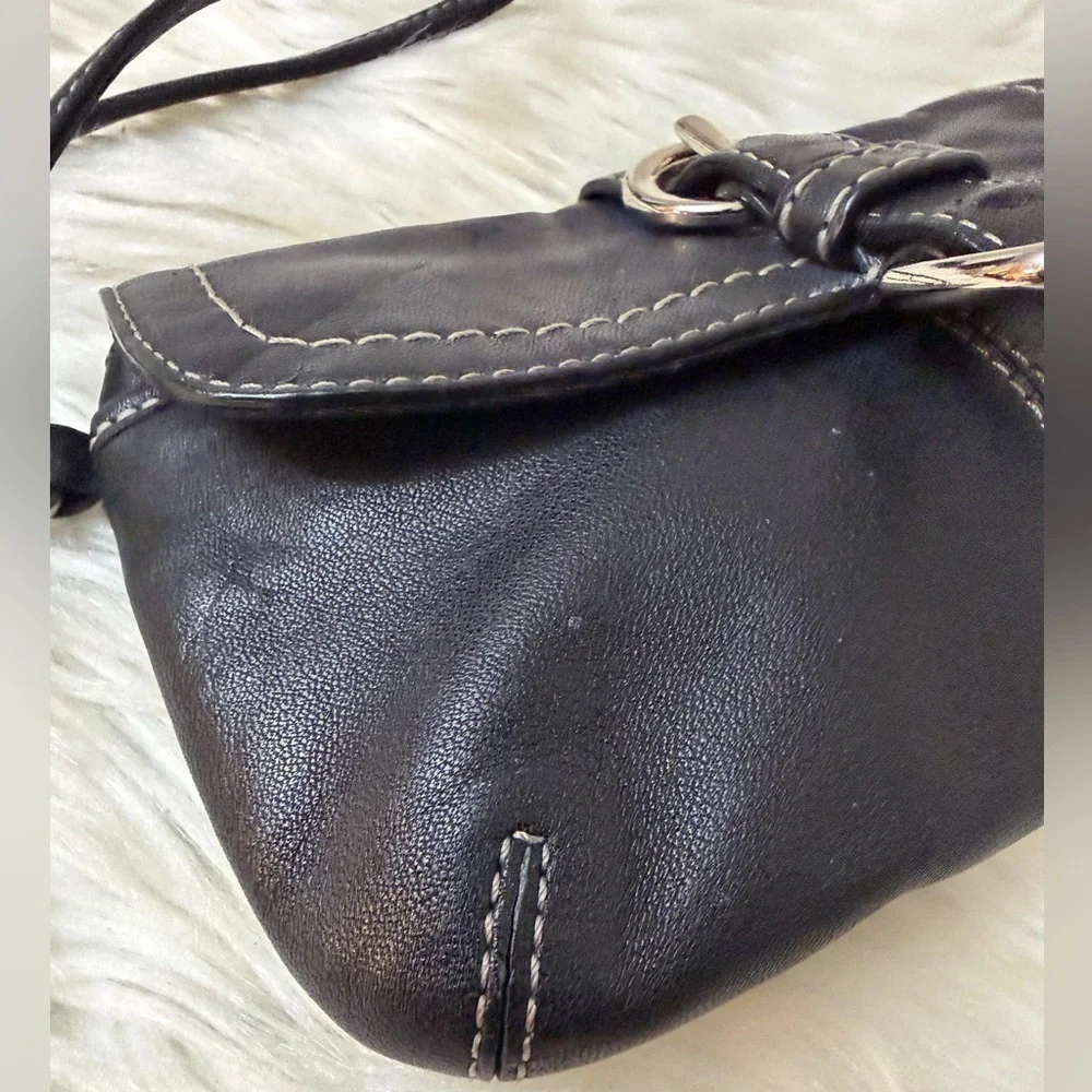 Coach Black Wristlet with Silver Buckle
